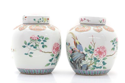 Lot 54 - A pair of Chinese ginger jars