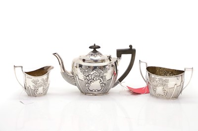 Lot 2 - A silver three-piece tea service