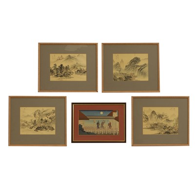 Lot 137 - Four Chinese paintings of landscapes