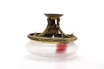 Lot 474 - A brass and glass-mounted plafonnier