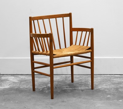 Lot 509 - A Jorgen Baekmark oak lounge chair