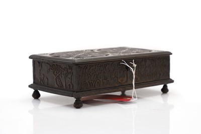 Lot 310 - A Dutch carved oak marriage box