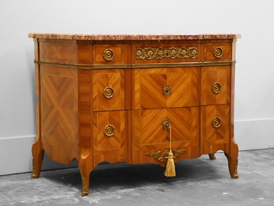Lot 502 - A French Louis XVI-style kingwood, oak, gilt metal mounted commode
