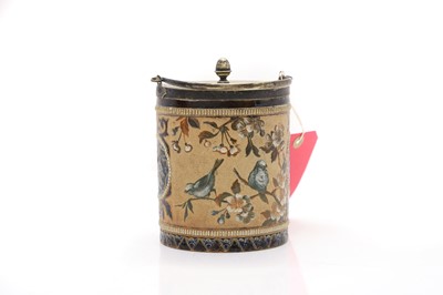 Lot 105 - A Doulton Lambeth stoneware biscuit barrel