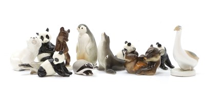 Lot 106 - A collection of USSR/Russian ceramic porcelain animal figurines