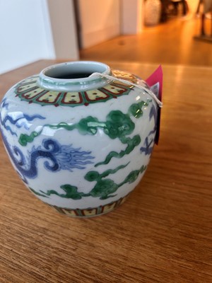 Lot 53 - A Chinese doucai porcelain jar