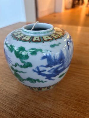 Lot 53 - A Chinese doucai porcelain jar