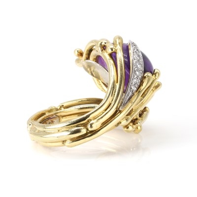 Lot 71 - An amethyst and diamond ring, by Grima