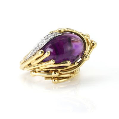 Lot 71 - An amethyst and diamond ring, by Grima