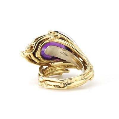 Lot 71 - An amethyst and diamond ring, by Grima