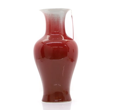 Lot 53 - A Chinese red glazed vase
