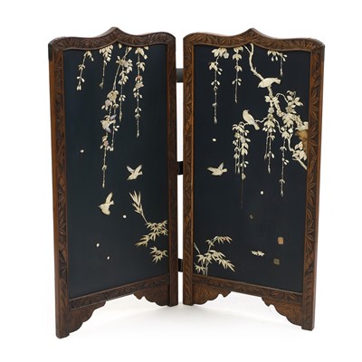 Lot 318 - A Japanese two-leaf folding screen