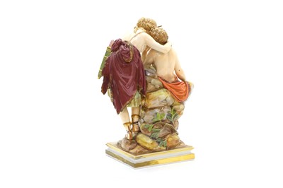 Lot 108 - A Meissen porcelain figure group of Diana and Endymion