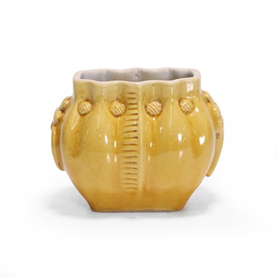 Lot 63 - A Chinese yellow-glazed vase