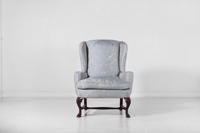 Lot 485 - A George II-style mahogany wing armchair