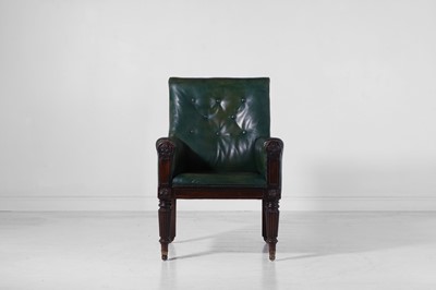 Lot 151 - A George IV mahogany and leather library armchair