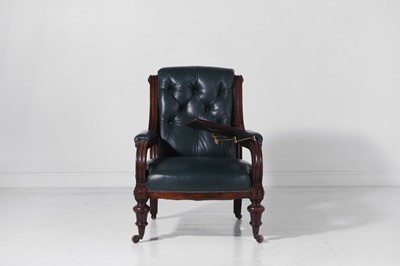 Lot 249 - A Victorian walnut library armchair
