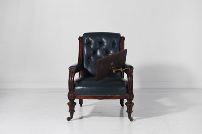 Lot 249 - A Victorian walnut library armchair