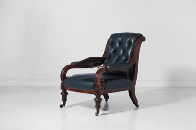 Lot 249 - A Victorian walnut library armchair