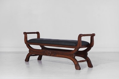 Lot 528 - A Regency-style hardwood bench or window seat