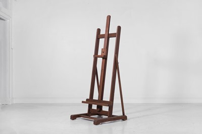 Lot 84 - An oak adjustable travel easel