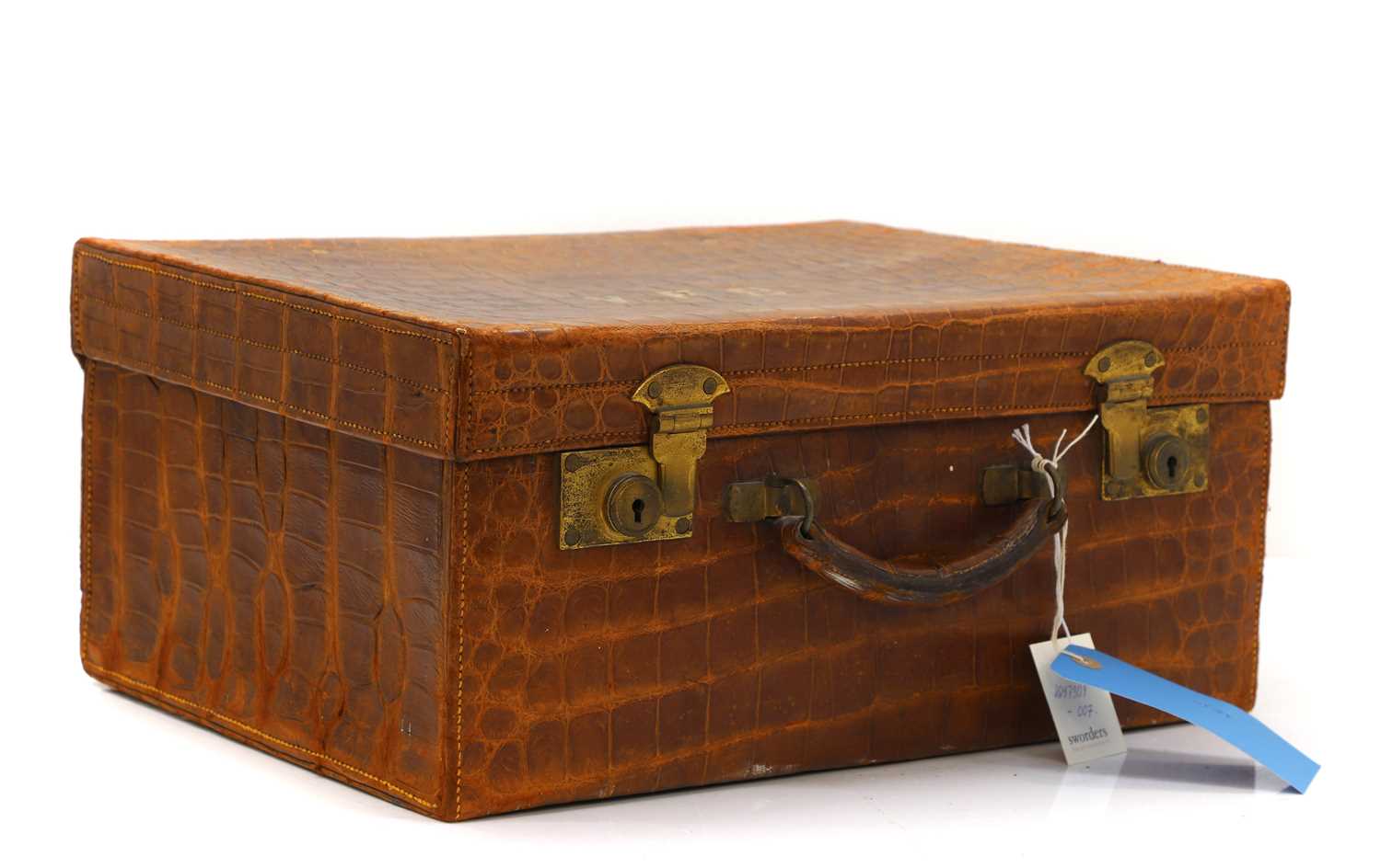 Lot 314 - A Victorian crocodile leather case