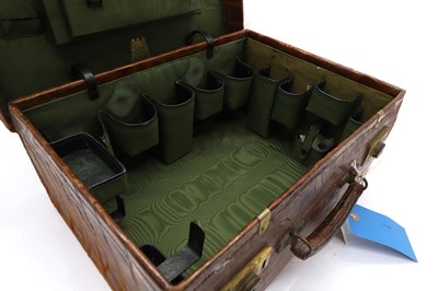Lot 314 - A Victorian crocodile leather case