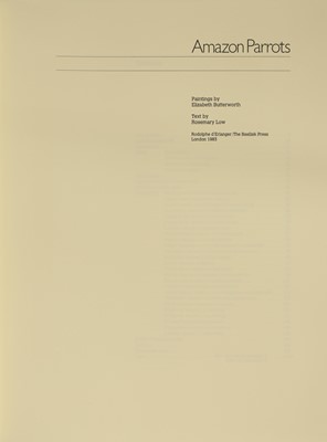 Lot 85 - BUTTERWORTH, Elizabeth (ill); LOW, Rosemary: Amazon Parrots.