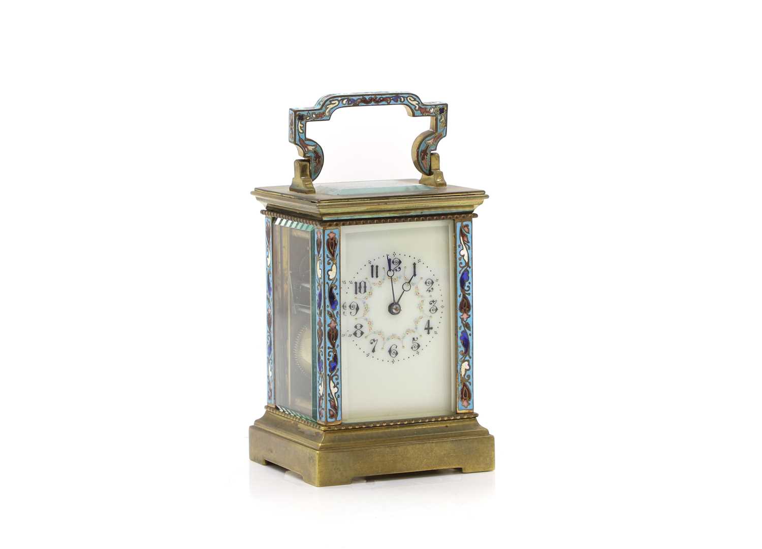 Lot 202 - A French style champleve carriage clock