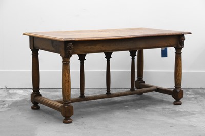 Lot 505 - A Continental oak refectory table