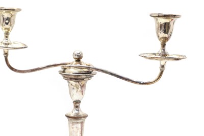 Lot 5 - A pair of silver-plated candelabra