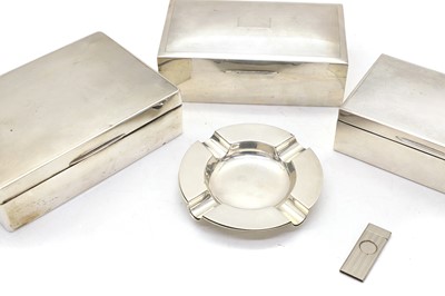 Lot 1 - A group of three silver cigarette boxes