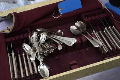 Lot 7 - A silver Hanoverian pattern part dinner service