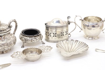 Lot 20 - A collection of silver cruet items