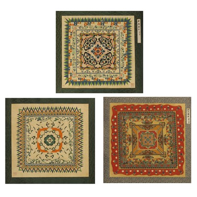 Lot 183 - A collection of three Chinese gouache paintings