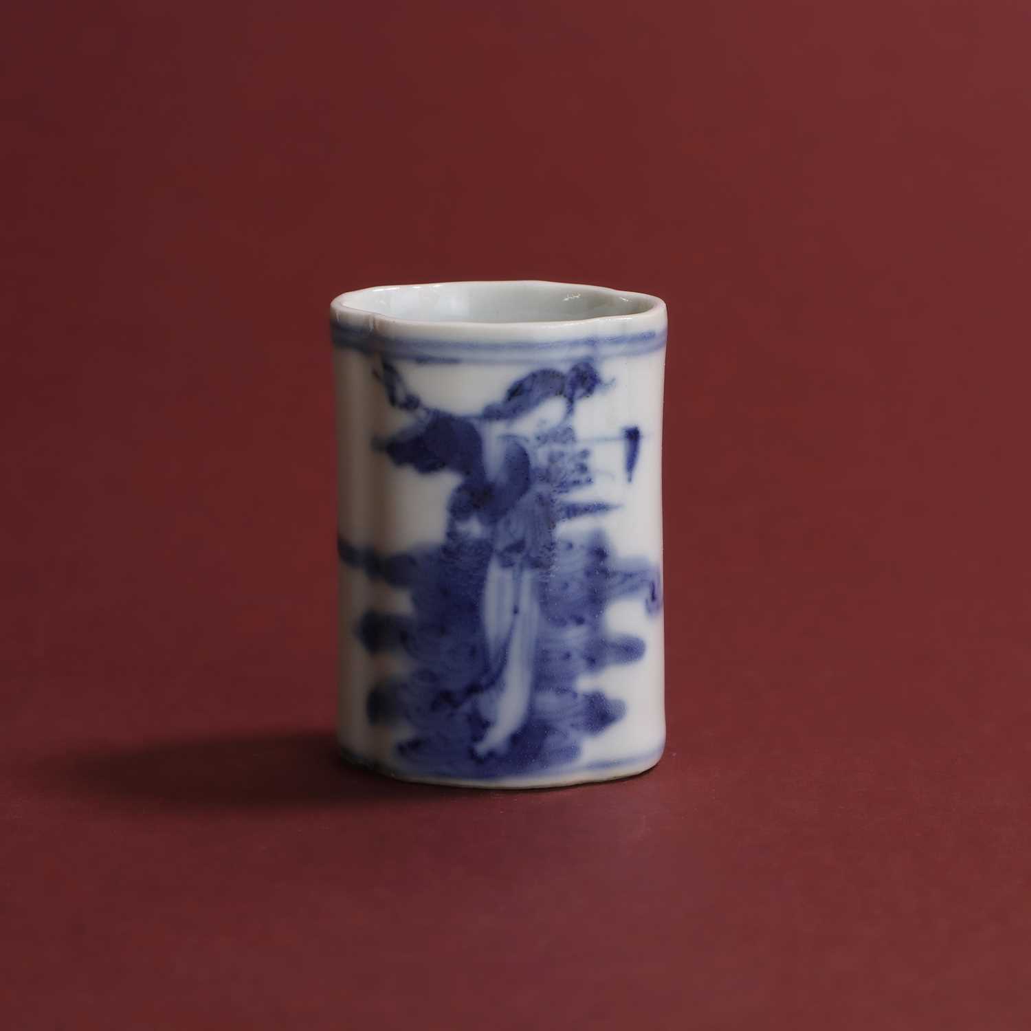 Lot 52 - A Chinese blue and white incense holder
