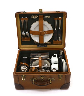 Lot 65 - A leather-cased picnic set by M Worzl and Söhne