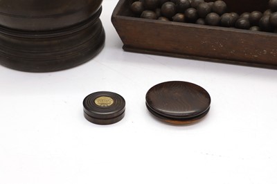 Lot 110 - A lignum vitae turned mortar