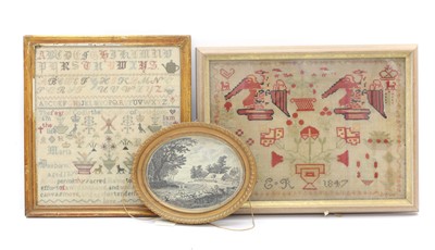 Lot 113 - A needlework sampler