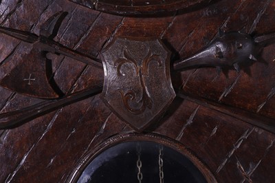Lot 236 - A Black Forest carved wooden longcase clock