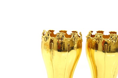 Lot 9 - A pair of silver gilt vases