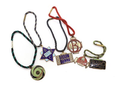 Lot 39 - A collection of Brooklands BARC pre-war members' lapel badges