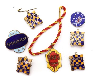 Lot 33 - A collection of BARC Goodwood and Thruxton post-war members' lapel badges