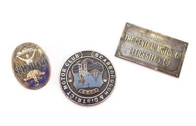 Lot 23 - A 'Scarborough & District Motor Club' member's car badge