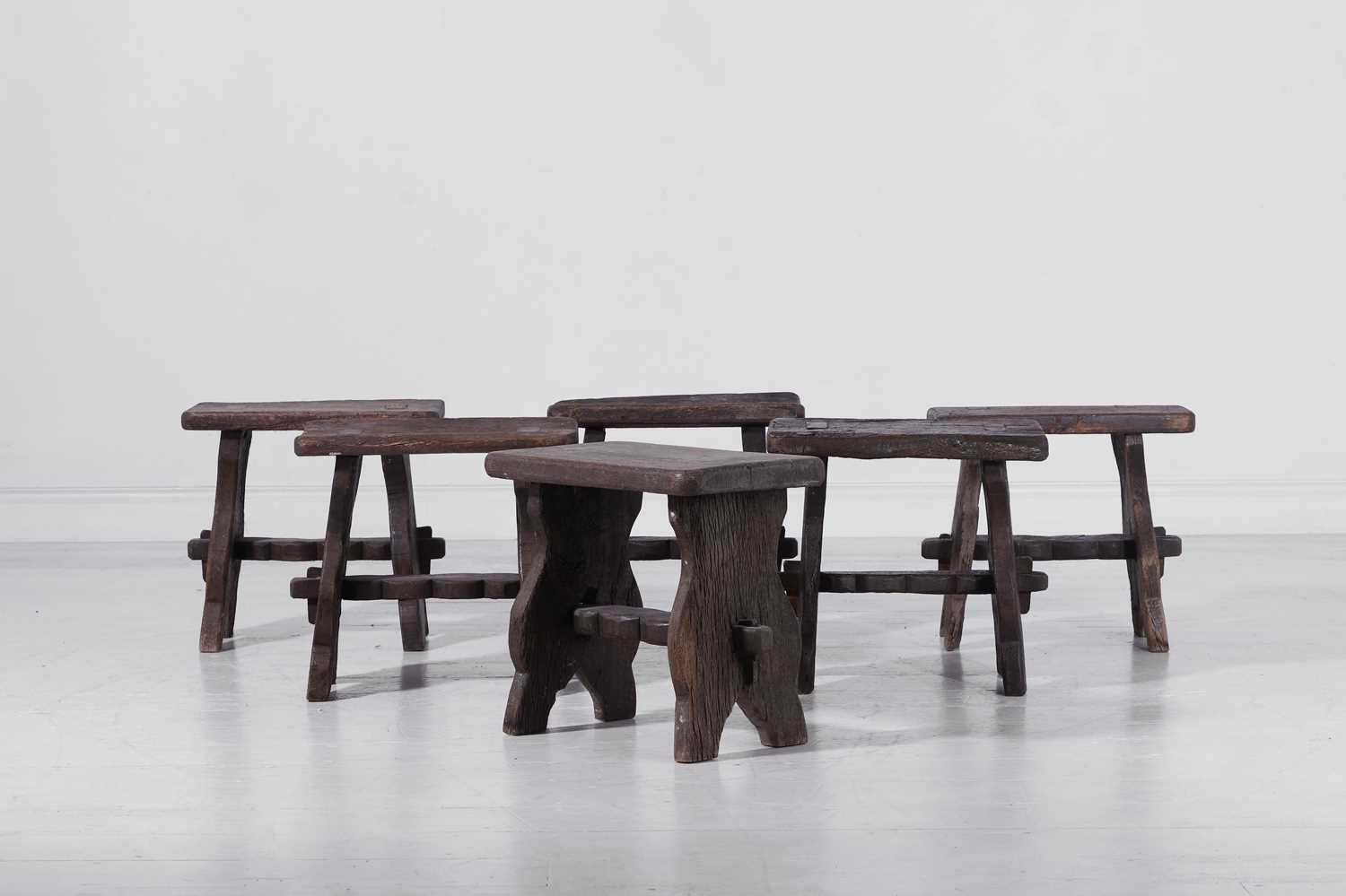 Lot 267 - A set of six provincial oak stools