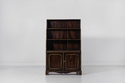 Lot 484 - A Regency-style painted pine waterfall bookcase