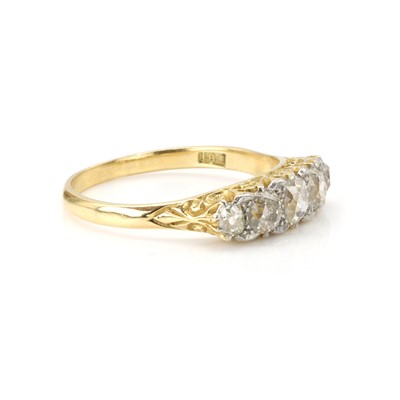 Lot 38 - A late Victorian diamond five stone ring