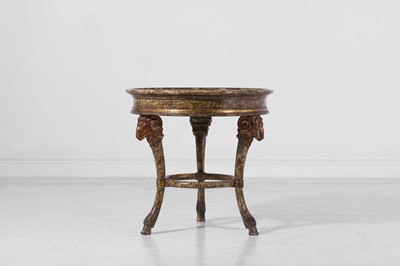 Lot 128 - A neoclassical lacquered and parcel-gilt wooden guéridon