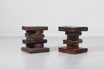 Lot 143 - A pair of painted wooden side tables