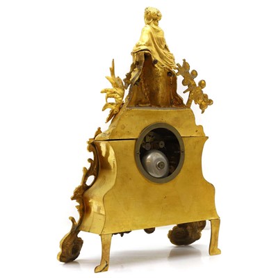 Lot 207 - A gilt metal and marble mantel clock